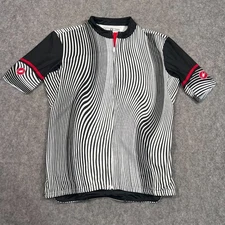 Castelli Black White Illusione Short Sleeve Jersey Bike Shirt Women's Size Large