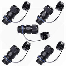 5PCS Panel Mounting RJ45 Waterproof Connector Cat5/5e/6 Ethernet LAN Cable Coupl