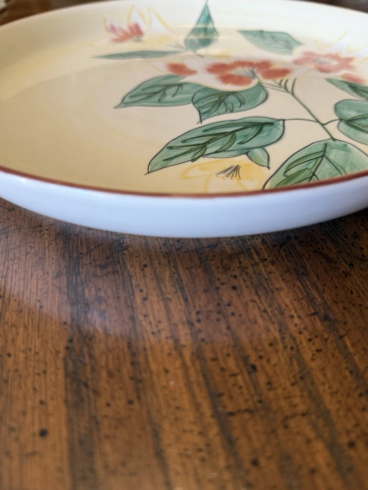 Bally's Casino Serving Platter Tunica MS Porcelain Ceramic Floral 10" Diameter - Image 3 of 4