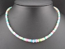 GJ69 * MULTI KRISTALL-OPAL (beh) BUNT EDELSTEIN KETTE FACETT TERRA OPALIS 925er 