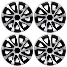 4x Radkappen Radzierblenden Draco CS 16 Zoll Silber Schwarz Set für Seat
