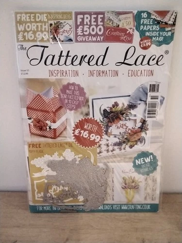 Tattered Lace Issue 51 Magazine with FREE Poppy Plaque Die & FREE UK P&P