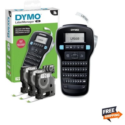LabelManager 160 Portable Label Maker Bundle, Easy-to-Use, One-Touch Smart Ke...