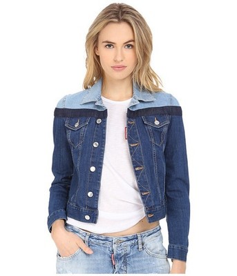 Dsquared2 Women's Blue Denim Short Stretch Jacket Size 42 XS-S Made in ITALY