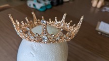 Beautiful Women's Child Gold Tiara with Rhinestones Never Worn