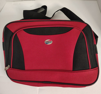American Tourister 15  Red/Black Soft Carry On Overnight Bag Laptop Bag