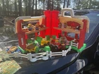 Vintage Fisher Price Little People Farm Barn Tractor Animals Figures Fence Lot
