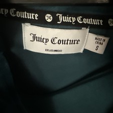 New Juicy Couture Velour Rhinestone Bling Tracksuit Set Sea Deep Teal Medium M