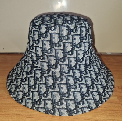 Vintage 1990s Christian Dior Oblique Monogram Jacquard Pattern Motiv Bucket Hat