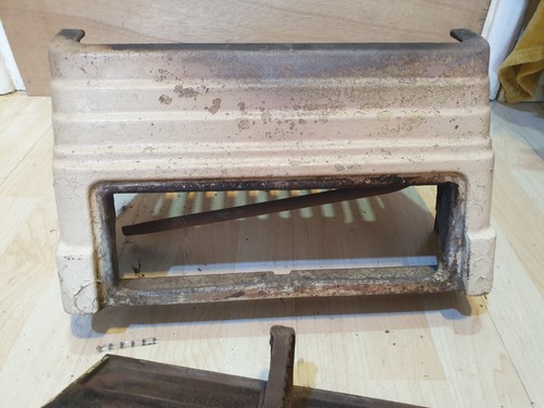 Antique Solid Bar Cast Iron Fire Coal Grate Fret Basket Pan Inglenook Fireplace - Picture 16 of 20