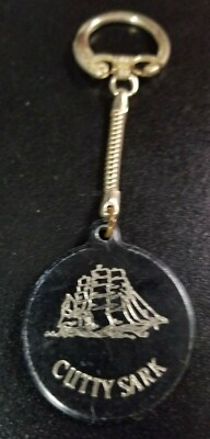 Vintage CUTTY SARK Keychain SHIP KEYCHAIN Fob Ring WHISKEY ADVERTISING