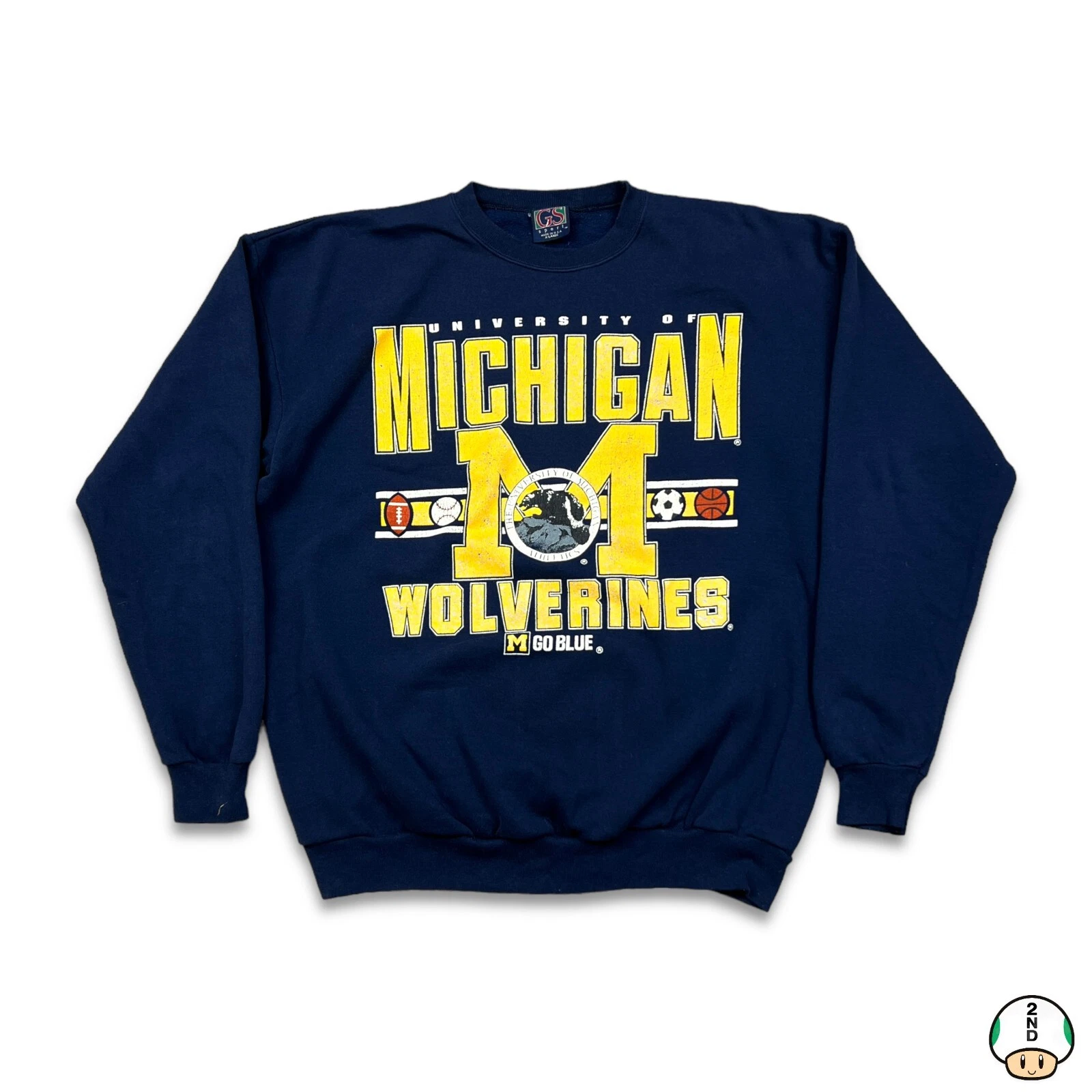 Vintage Michigan Wolverines University Sweatshirt Mens XL Blue USA 90s Crewneck