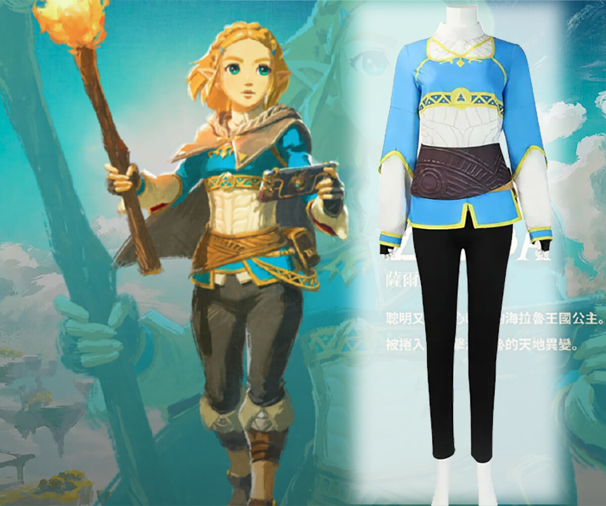 blue dress zelda Anime The Legend of Zelda Cosplay Costume Zelda Princess Blue Dress Lolita  Coat