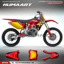 Motorcycle Custom Vinyl Sticker Decal Kit for CRF450R 2005 2006 2007 2008   