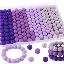 150Pcs Silicone Beads 15mm Mix Color, Bulk Silicone Beads for Keychain Making...