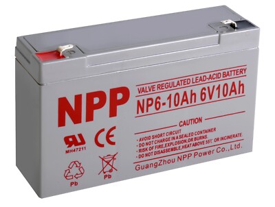 NP6-10Ah 6V 10Ah Rechargeable Sealed Lead Acid AGM NPP Battery 3-FM-10,UB6120