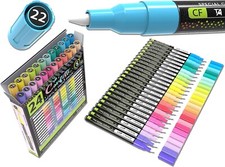 TOOLI-ART Confetti Acrylic Paint Marker Set with 0.7mm Extra Fine Point, 24pcs