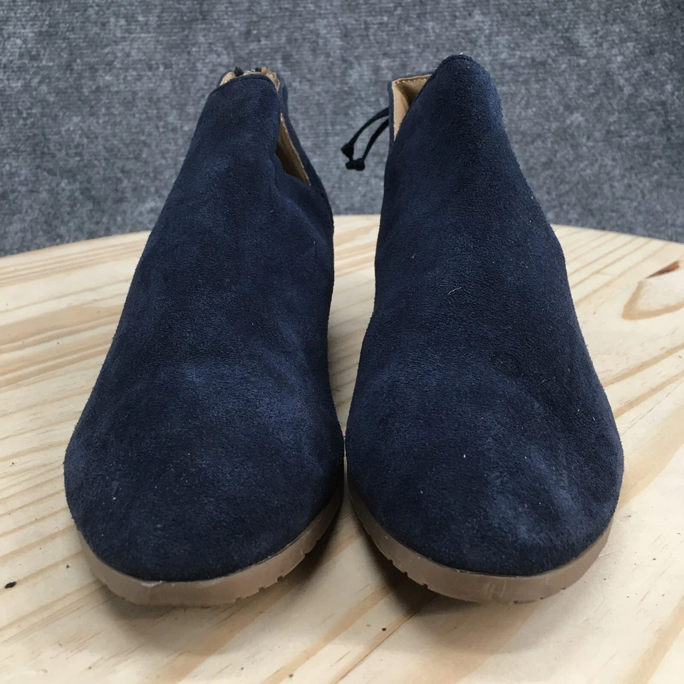 Reaction Kenneth Cole Boots Womens 8 Side Way Ankle Booties Blue Leather Zip - Image 4 of 4