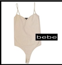Bebe Basic Bodysuit beige, Medium/Large NWT In Bag