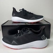 FootJoy FJ Flex Spikeless Golf Sports Shoes Black/Red 56141 Men's Size 8M