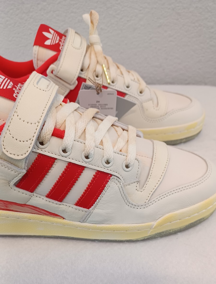 New Men's Adidas Forum 84 Low AEC Shoes-Cloud White/Red (HR0557