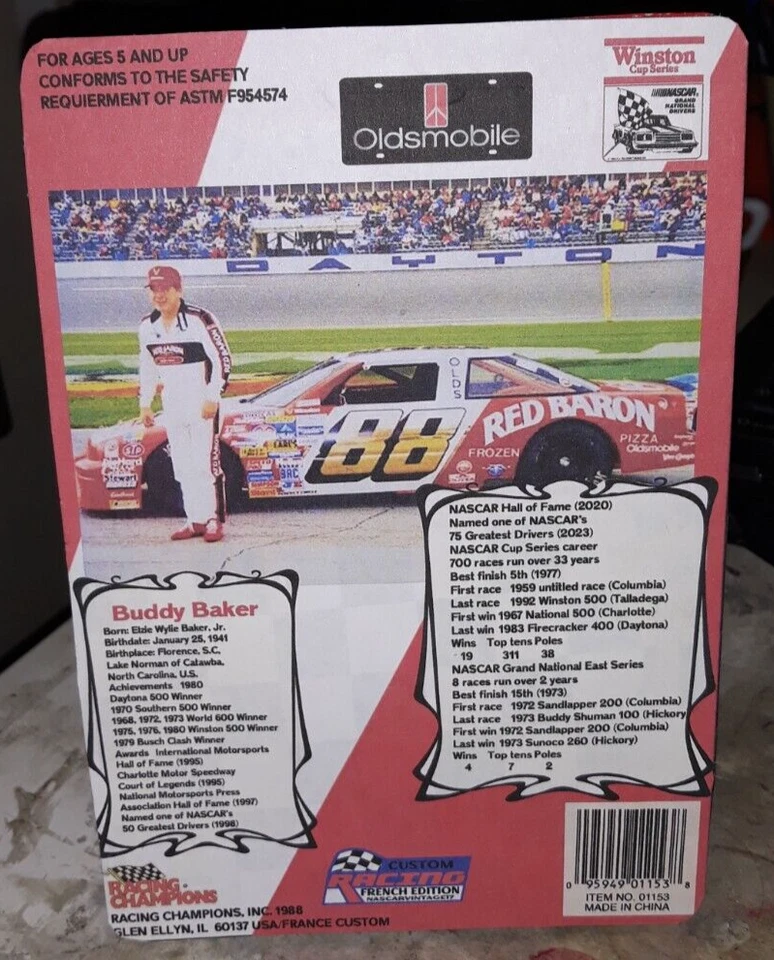 Diecast Racing Champions Buddy Baker#88 Red Baron  (Custom made) - Photo 2/4
