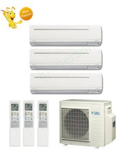 9k + 9k + 18k Btu Daikin Tri Zone Ductless Wall Mount Heat Pump Air Conditioner