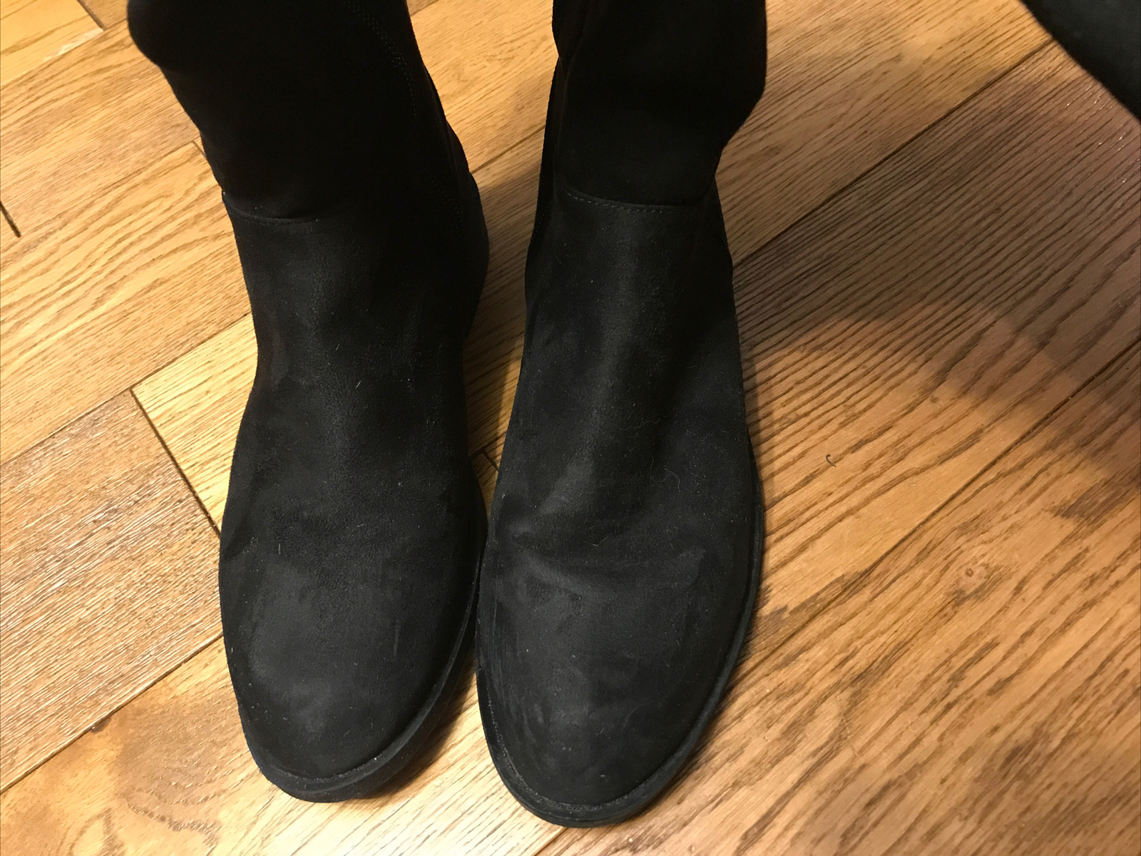 Girls / Ladies Black Seude Knee High Boots Size 4 FREE P&P eBay