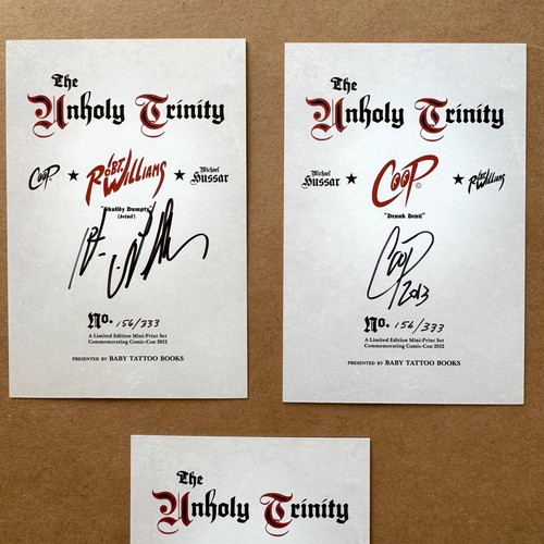 The Unholy Trinity Mini Art Print Signed Robert Williams Coop Hussar Baby Tattoo - Picture 12 of 12
