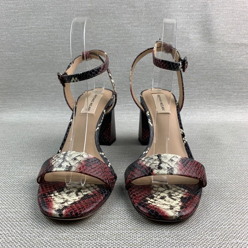Antonio Melani Gwyn Sandals Snake Print Round Toe Straps Buckle Block Heel 8.5M - Picture 6 of 12