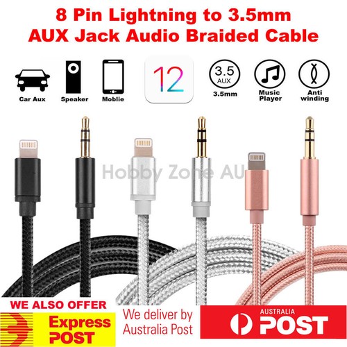 8 Pin to 3.5mm Male Jack Audio AUX Braided Cable for iPhone 12 Pro 11 X 8 iOS14 - Picture 16 of 23