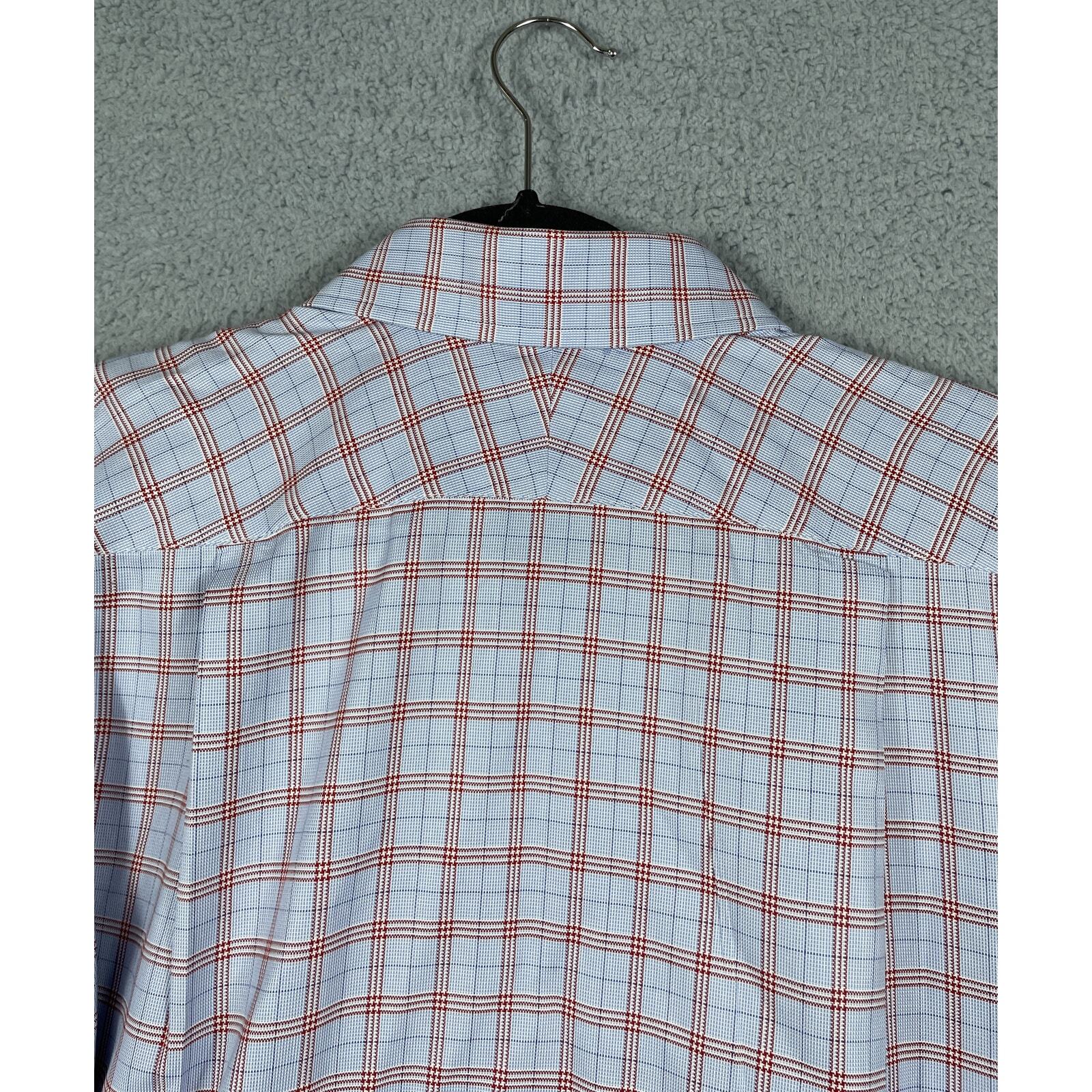 Camicia Hield Sartoria Savile Fila 16 5 42 cm Rosso Blu Plaid Manica Lunga Bottoni