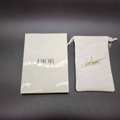 Dior CD Icon Cosmetic Makeup Pouch Clutch Bag | White | NEW