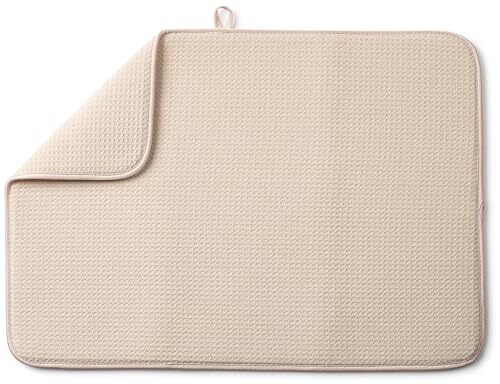 Bellemain XXL Dish Drying Mat - Super Absorbent Microfiber, Grey 16"x18" | Honeycomb Weave, 3-Ply - View #9
