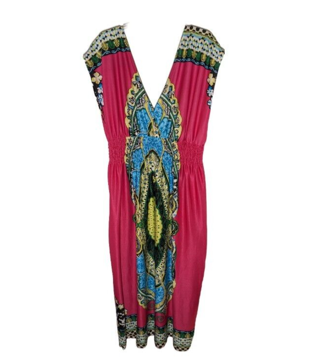 Metropolitan Maxi Dress Smocked Waist Lounger Swim Cover Up Size 3X-image