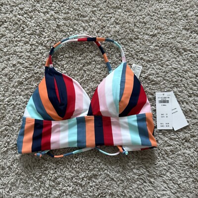 Hollister Swim Bikini Top XS Striped Be The Sunshine Multicolor