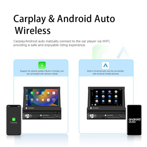 7" Single 1Din 2+64G Android 15 Carplay Flip Out Car Stereo Radio Navi WiFi Cam - Picture 3 of 13