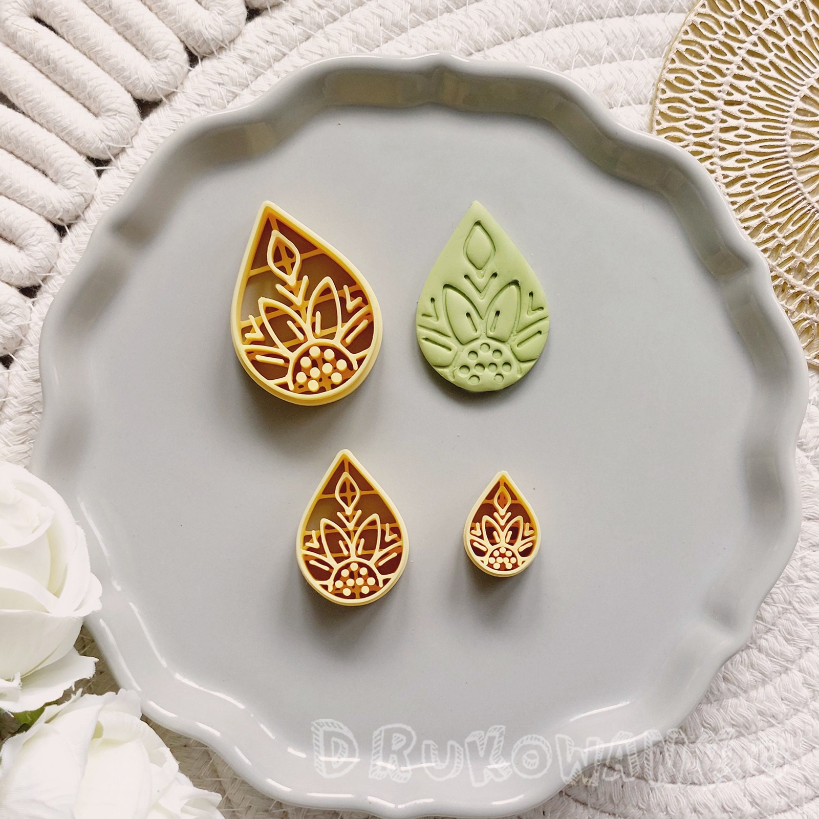 Drop Water Droplet Decorative Tear 3 Polymer Clay Cutter For Earring Jewelry