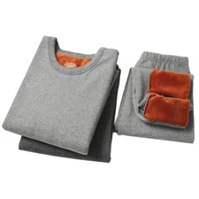 Men’s Thermal Underwear Cotton Warm Base Layer Long Johns Set Top and Bottom