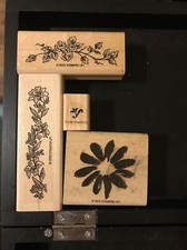 Stampin Up Lot of 4 Floral Mounted Rubber Stamps