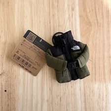 NWT The North Face Mini Nuptse Jacket Keychain Key Holder Japan Exclusive Olive 