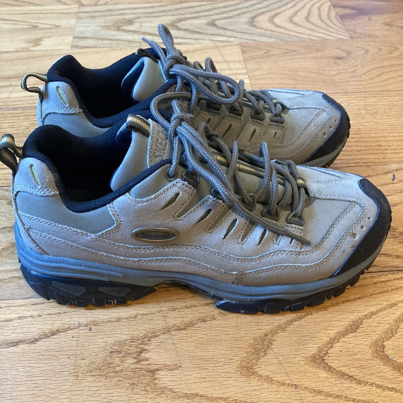 Gray Suede Leather Hiking Shoes Mens 