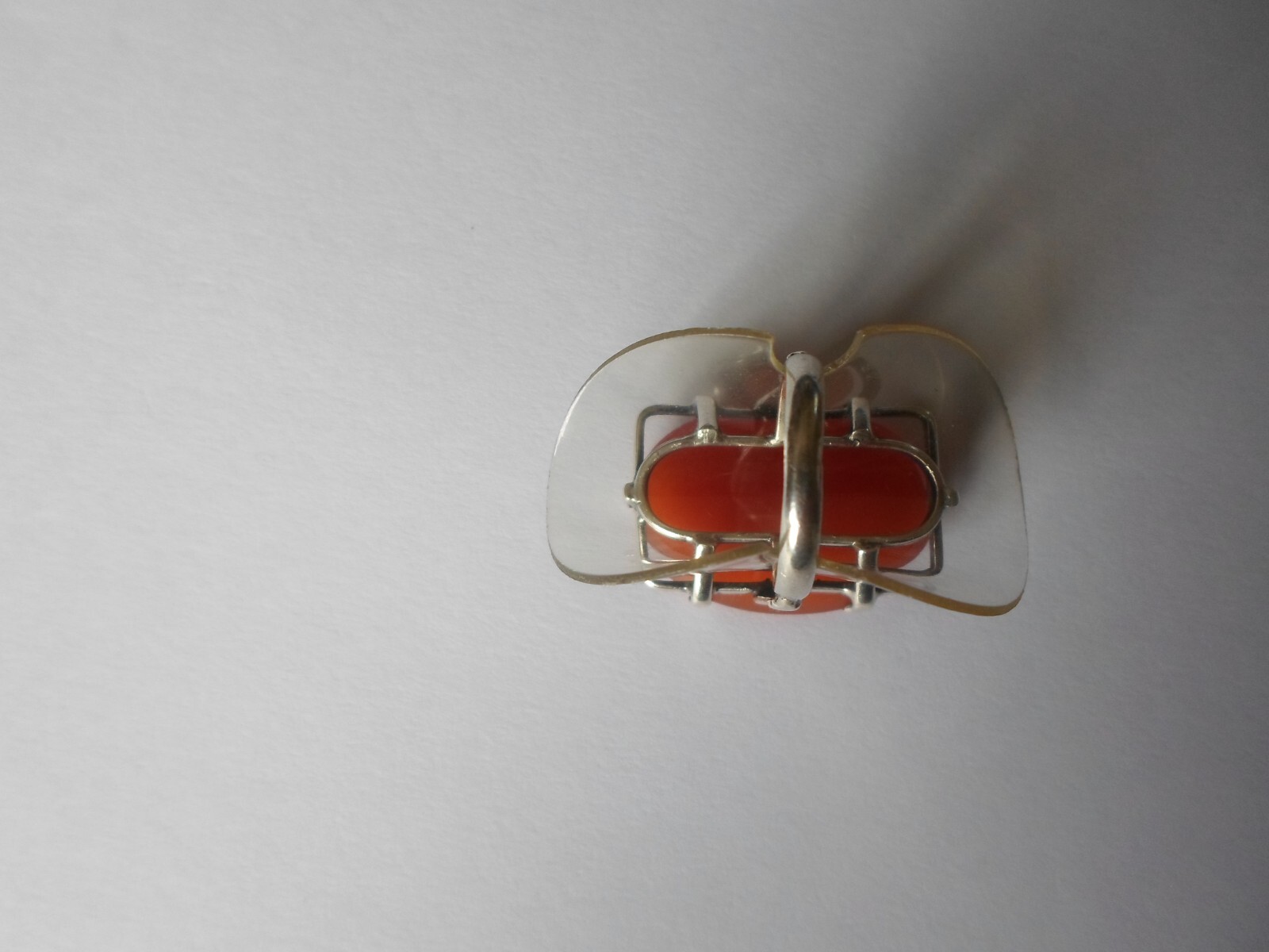 solid silver ring, carnelian cabochon, size 47 - image 5