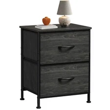 Night Stand Small Dresser with Drawers Dresser for Bedroom with 2 Fabric Draw...