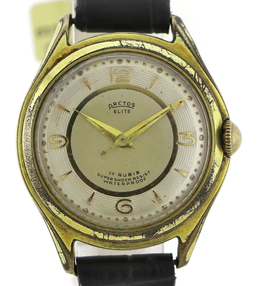 Arctos Elite 17 Rubis Kal. 1080 Vintage Herren Armbanduhr 50Jahre vergoldet - Bild 2 von 4