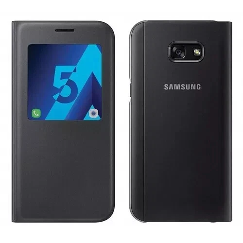 Official Samsung Galaxy A5 2017 Case S View Standing Cover BLUE/BLACK EF-CA520 - Image 3 of 4