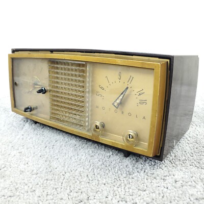 Motorola 62C1A Tube Radio Clock AM MCM Brown Bakelite Vintage Not Working