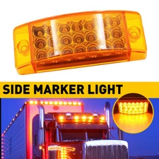 2x Marker Lights 6" LED Truck Trailer Oval Clearance Side Light Amber Yellow LED