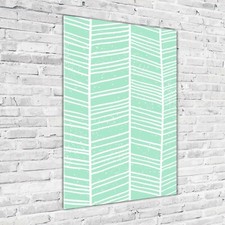 Tulup Glass Print Wall Art 70x100 - Herringbone pattern