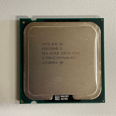 Intel Pentium D 915 CPU 2.80 GHz 800 MHz FSB 4M Cache Socket 775 Processor SL9KB